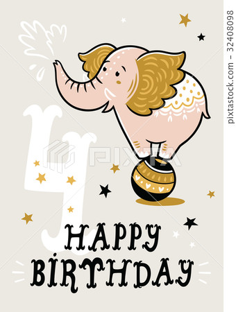 Birthday card for 4 year old baby Birthday card for 4 year old baby 32408098