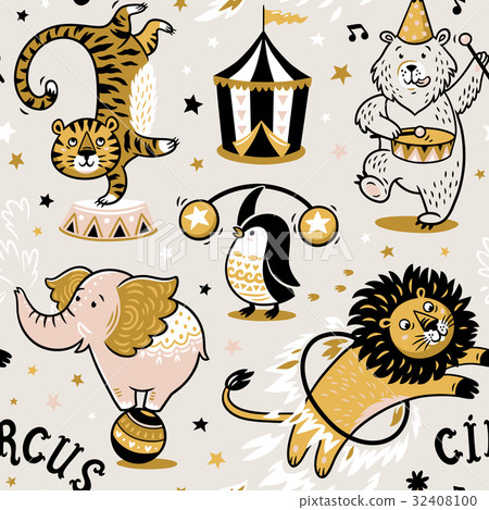 Circus seamless pattern - Stock Illustration [32408100] - PIXTA