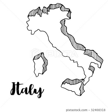 Hand drawn of Italy map, vector illustration 32408318