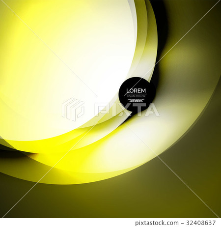 Digital illustration, glowing waves and circles 32408637