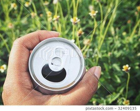 Woman drinking cola can 32409135
