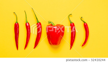 Above view at Chili pepper Above view at Chili pepper 32410244