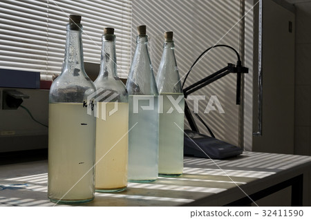 Samples in the laboratory of water treatment plant Samples in the laboratory of water treatment plant 32411590