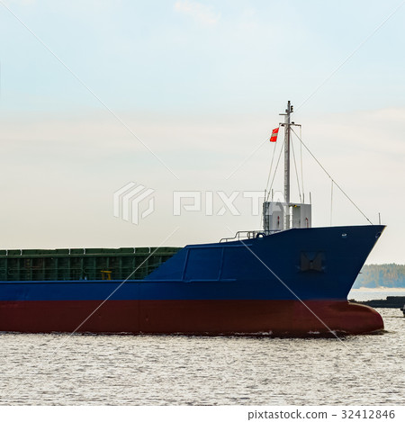 Blue cargo ship's bow Blue cargo ship's bow 32412846