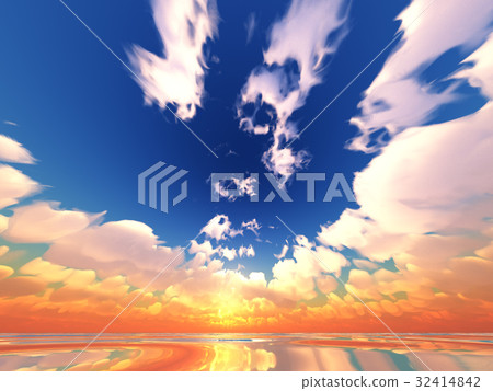 Wind and clouds with the sea 32414842