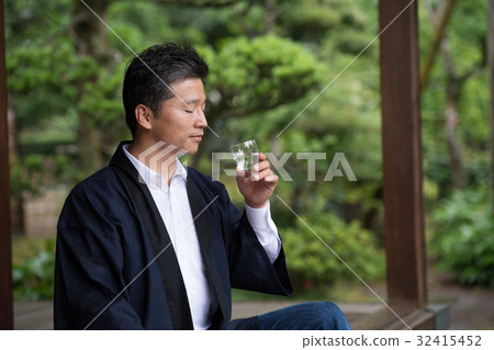 Japanese sake brewery middle man Japanese garden image Japanese sake brewery middle man Japanese garden image 32415452