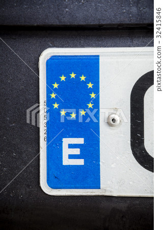 European Flag Mark of License Plate 32415846