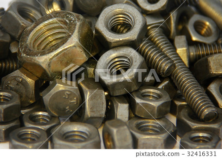 Bolts and nuts closeup 32416331