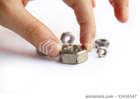 Bolts and nuts closeup 32416347