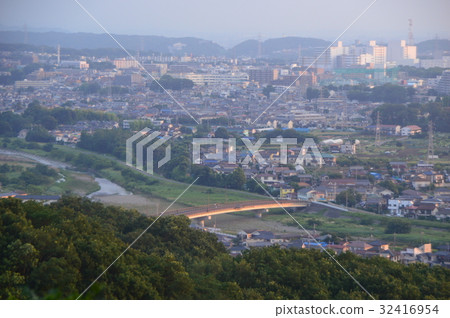 View from Hachioji City from Tama Hills Municipal Naganuma Park Morning View from Hachioji City from Tama Hills Municipal Naganuma Park Morning 32416954