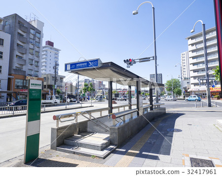  Nagoya City Mizuho City Urban landscape Mizuho Sports stadium West intersection Mizuho Stadium West train station entrance 3 32417961