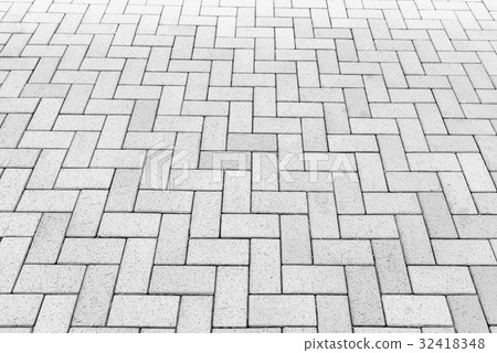 Concrete block paving on walking street 32418348