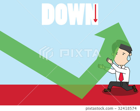 Businessman pushing arrow on graph for growth Businessman pushing arrow on graph for growth 32418574