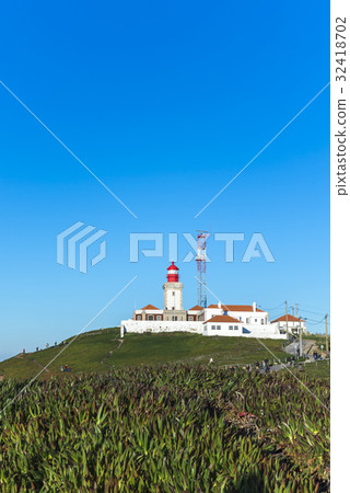 Landscape viewing the lighthouse of the Loca Cape located on a hillside 32418702