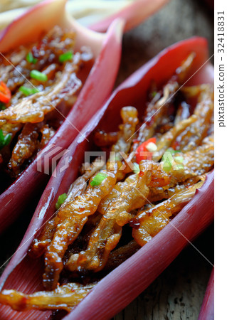 Vegetarian food from banana flower Vegetarian food from banana flower 32418831