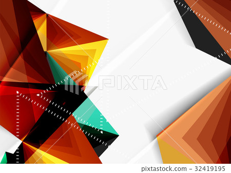 Vector low poly style 3d triangle line Vector low poly style 3d triangle line 32419195