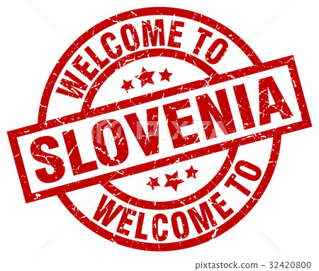welcome to Slovenia red stamp welcome to Slovenia red stamp 32420800