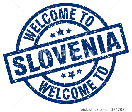 welcome to Slovenia blue stamp welcome to Slovenia blue stamp 32420801