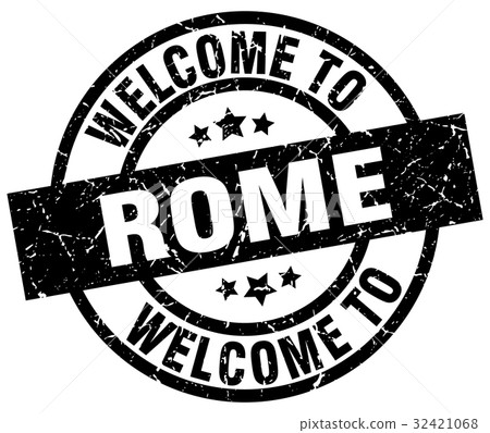 welcome to Rome black stamp welcome to Rome black stamp 32421068