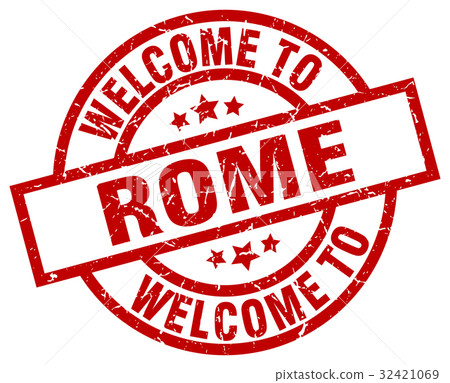 welcome to Rome red stamp welcome to Rome red stamp 32421069