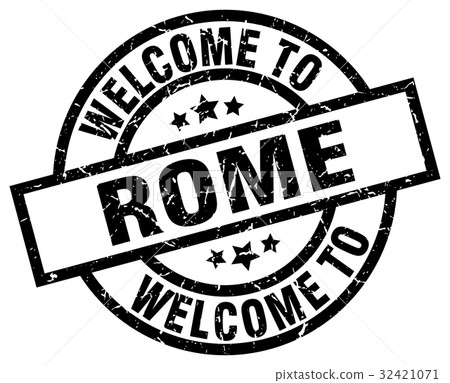 welcome to Rome black stamp 32421071