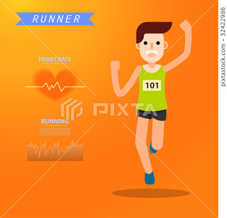 young man running marathon sport infographic 32422986
