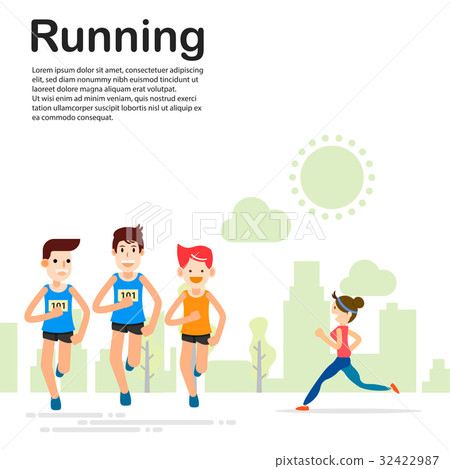 young people running and training marathon sport 32422987