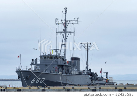 A self-defense ship berthing at Wakkanai port 32423583