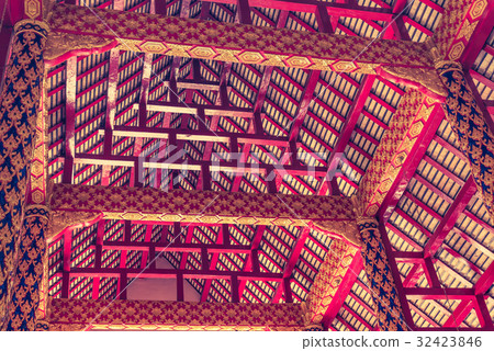 roof structure in thailand temple. 32423846