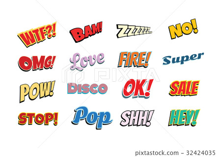 set of comic phrases 32424035