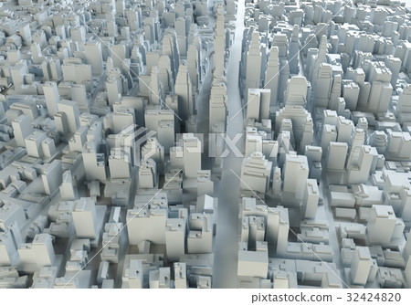 Aerial view of abstract city center Aerial view of abstract city center 32424820