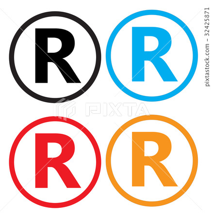 set registered trademark icon on white background. set registered trademark icon on white background. 32425871