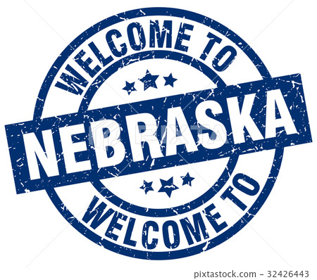 welcome to Nebraska blue stamp - Stock Illustration [32426443] - PIXTA