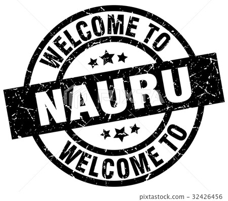 welcome to Nauru black stamp 32426456