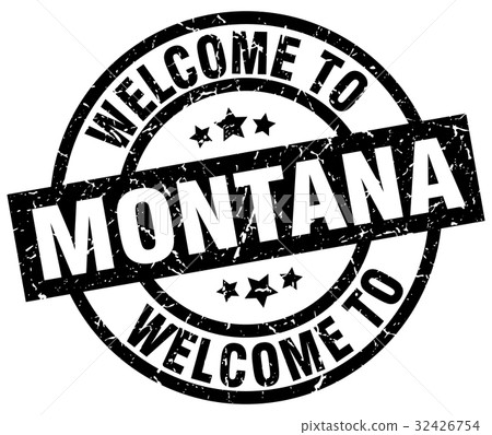 Welcome To Montana Black Stamp - Stock Illustration [32426754] - PIXTA