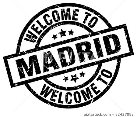 welcome to Madrid black stamp welcome to Madrid black stamp 32427092