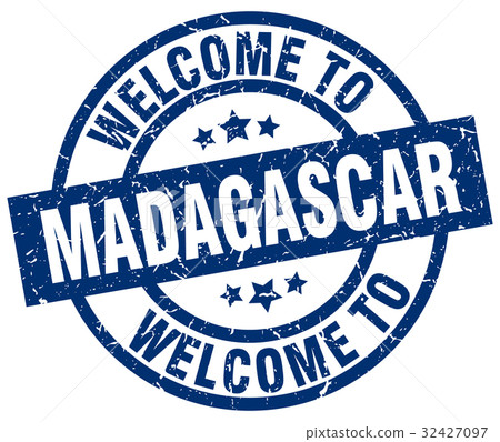 welcome to Madagascar blue stamp 32427097