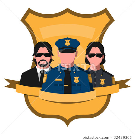Flat avatar of police team 32429365