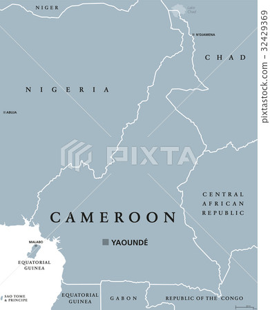 Cameroon political map 32429369