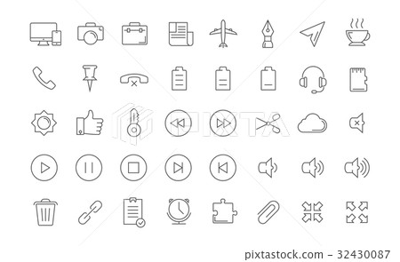 Set Vector Flat Line Icons Mobile Design 32430087