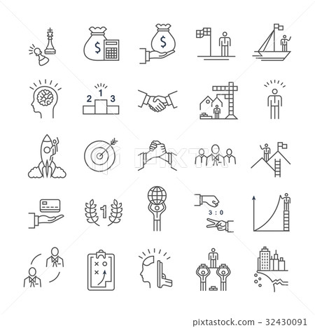 Set Vector Flat Line Icons - Stock Illustration [32430091] - PIXTA