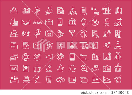 Set Vector Flat Line Icons Business - Stock Illustration [32430098] - PIXTA