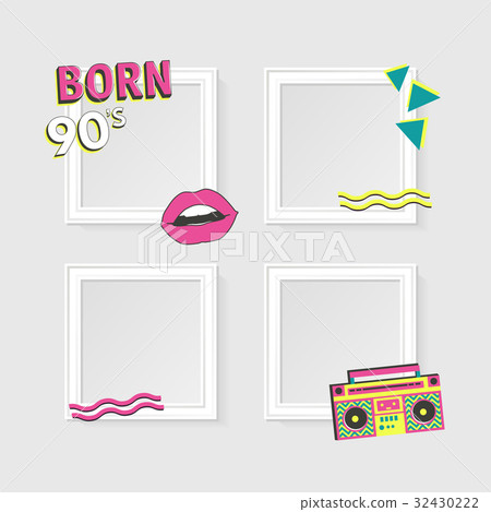 Realistic photo frames with pictures 32430222
