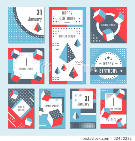 Vector Set Geometric Pattern, Flyers and Banners 32430282