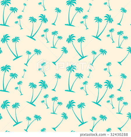 Seamless Pattern Palm Trees Tropical Summer 32430288