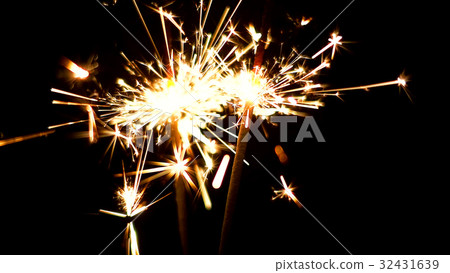 Burning Sparklers. Christmas and New Year lights. Burning Sparklers. Christmas and New Year lights. 32431639