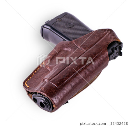 Pistol in holster isolated on white Pistol in holster isolated on white 32432428