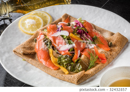 Buckwheat flour crepe gullette galette French food Buckwheat flour crepe gullette galette French food 32432857