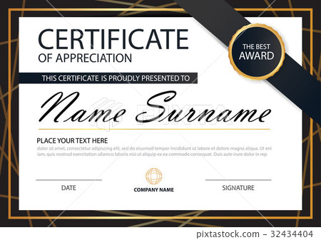 Gold black Elegance horizontal certificate Vector Gold black Elegance horizontal certificate Vector 32434404
