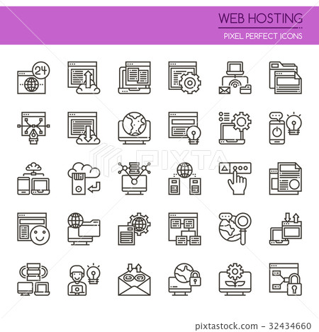 Web Hosting , Thin Line and Pixel Perfect Icons. 32434660